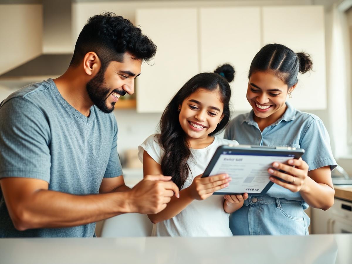 Família economizando na conta de luz com Restarte Solar